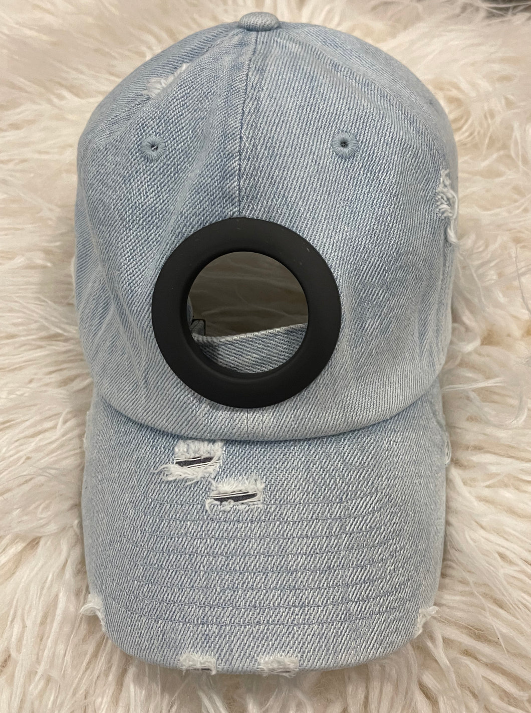 ALYSM Distressed Hat, Light Denim