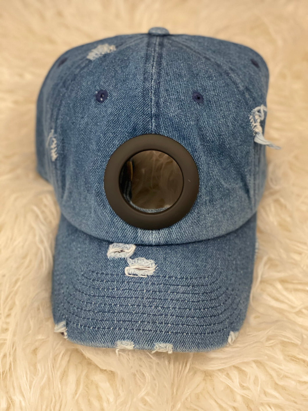 Distressed Hat, Medium Denim